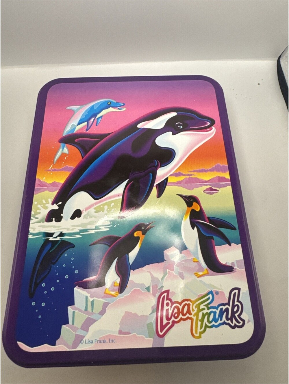 VINTAGE LISA FRANK BEAD MANIA SET COLLECTOR'S TIN JEWLERY Max Splash Orca
